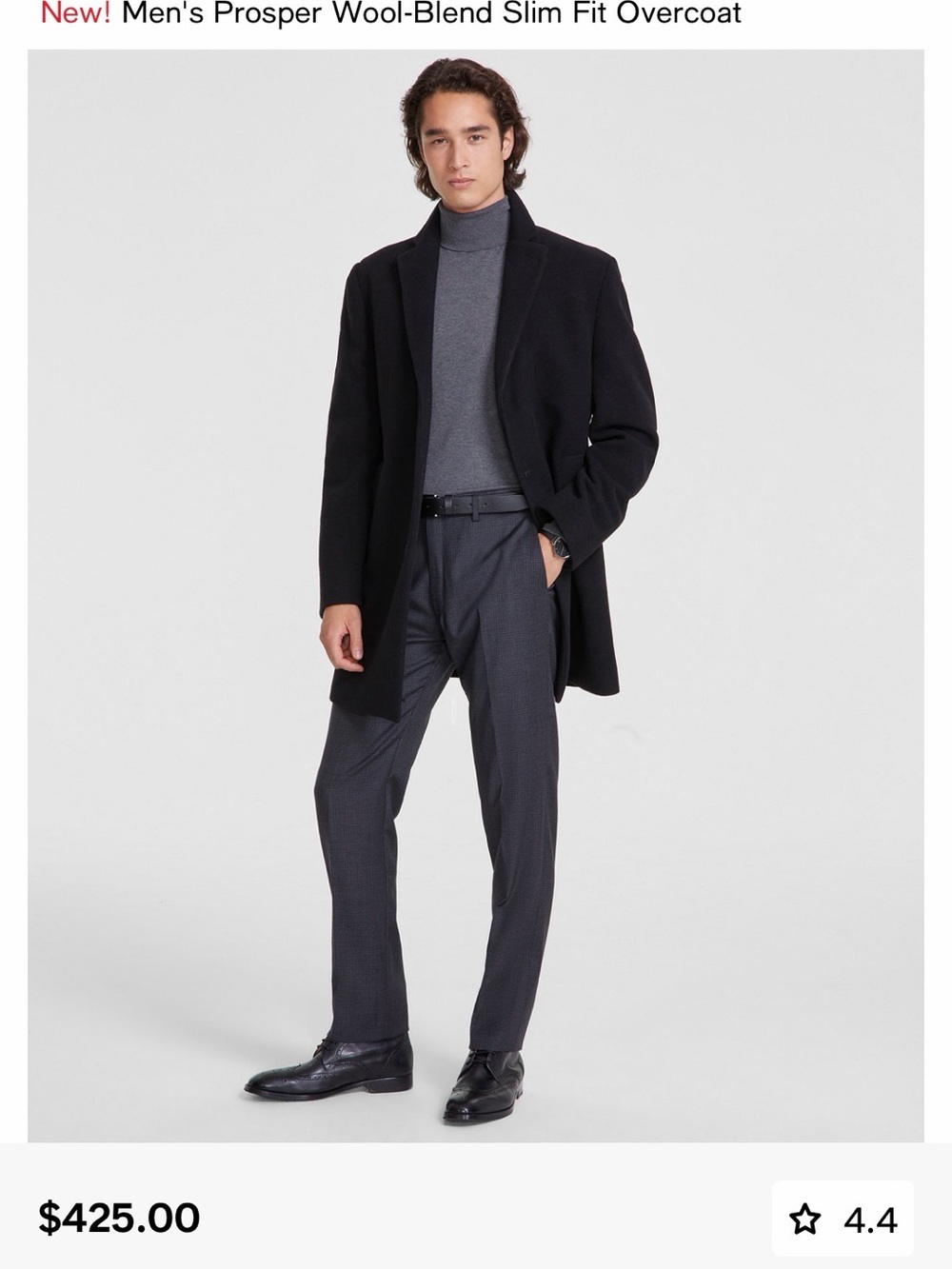 Calvin Klein Men's Charcoal Gray Wool Sport Coat